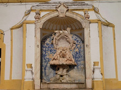 Fountain on the backside of church.
