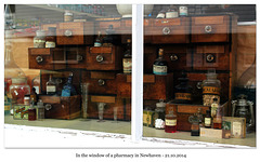 Pharmacy antique window display Newhaven 21 10 2014