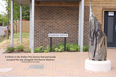 Parker Pen estate artworks - Newhaven 20 6 2023 - big nib & road name sign