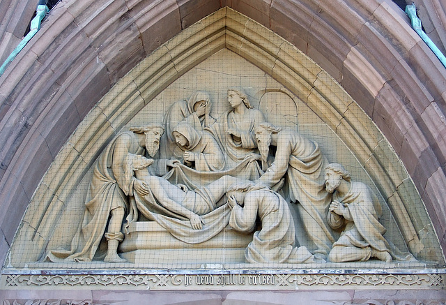 Lamentation Relief on the Chapel in Greenwood Cemetery, September 2010