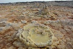 Ethiopia, Danakil Depression, Circular Patterns of Crystallized Potassium Salt in The Crater of Dallol Volcano