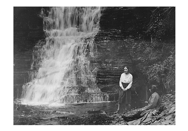 Marjory, Phyllis &  a waterfall c1923