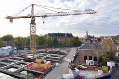 Building work for a new underground parking on the Garenmarkt