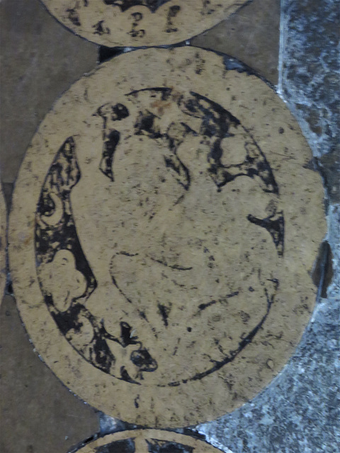 canterbury cathedral (113) virtues and vices appear on some of the roundels on the trinity chapel pavement c.1220