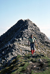 Steve comming down from An Gearanach ,Ring of Steall 11th May 1993