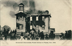 5798. Boissevain Intermediate Public School in Flames, Nov. 1905.
