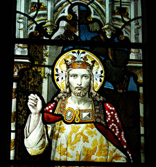 Detail of window behind pulpit, Elford Church, Staffordshire