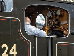 P1000745a Isle of Wight Steam Railway - steam engine cab