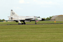 SAAB AJS37 Viggen landing at RAF Waddington 5th July 2014