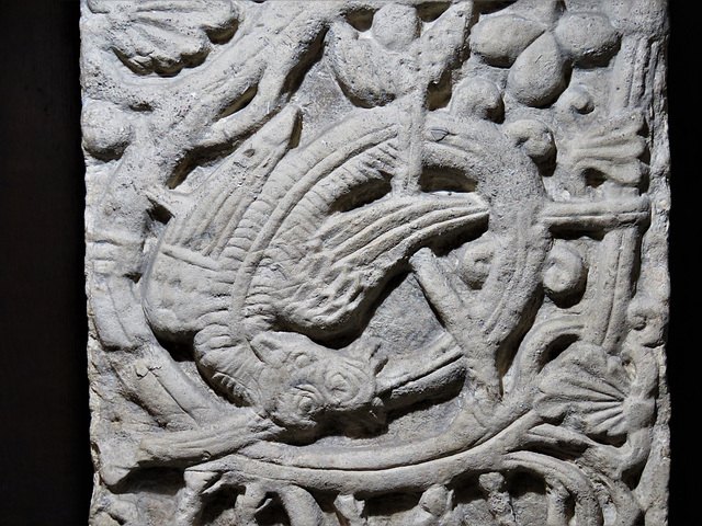 st peter's church, northampton, northants (54)dragon on c12 tomb slab