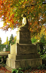 brompton cemetery, london,e.t.smith c19 memorial with figure of faith