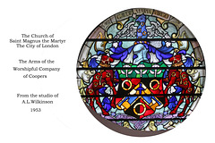 The Church of Saint Magnus the Martyr, London Bridge - windows - Company of Coopers arms