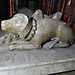 canterbury cathedral (97) dog at feet of c14 tomb effigy of archbishop william courtenay +1396