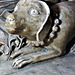 canterbury cathedral (96) dog at feet of c14 tomb effigy of archbishop william courtenay +1396
