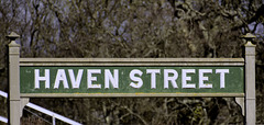 Isle of Wight Steam Railway - Haven Street station sign