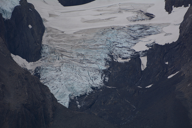 Chile, Hanging Glacier on the Slope of Cerro Ostrava
