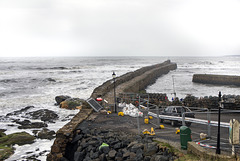 Part of the Breakwater Wall Fallen into the Sea