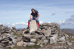 Steve at summit of Carn Eige,Affric Ridge 14th August 1992