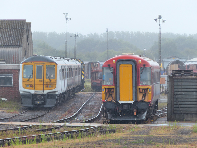 Two EMUs at Eastleigh - 30 June 2020