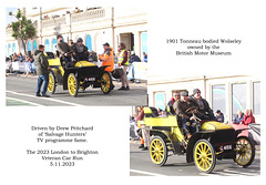 1901 Wolseley Tonneau finishes at Brighton - Veteran Car Run - 5 11 2023