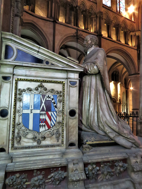 canterbury cathedral (79) heraldry on c16 tomb of dean nicholas wooton +1567