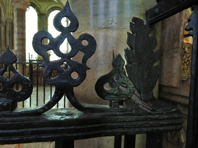 canterbury cathedral (77) ironwork detail of c16 tomb of dean nicholas wooton +1567