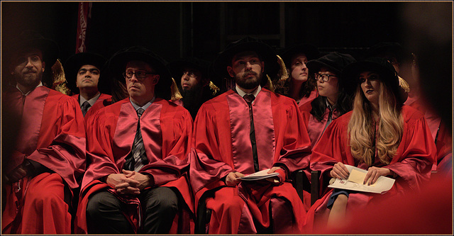 Newly minted PhDs, waiting for the moment of being "admitted to the degree"