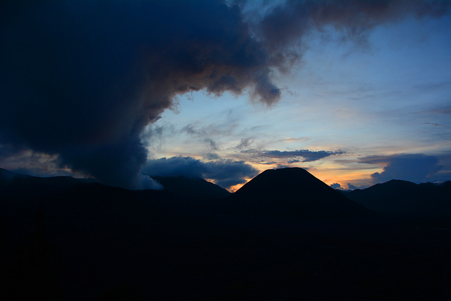 Indonesia, Java, Bromo Volcano at Sunset