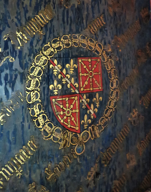 canterbury cathedral (73) heraldry on canopy of c15 tomb of king henry iv +1413 and queen joan of navarre +1437