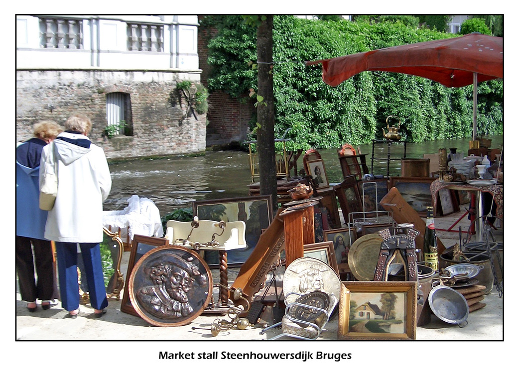 Market stall bric-a-brac Steenhouwersdijk Bruges