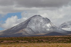 Bolivian Altiplano, New Snow at the Mountain Peak