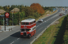 Preserved former Wigan Corporation 140 (DEK 3D) at Duxford – 21 Sep 1997
