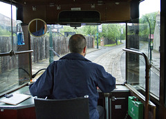 Tram Driver on the Tramway at Summerlee Museum, Coatbridge