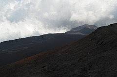 Serpentine Road at Lava Fields of Etna Mt.