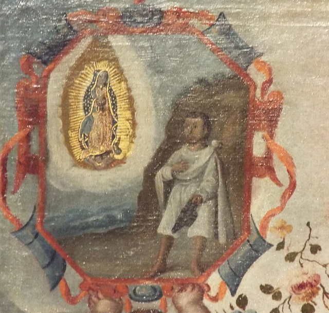 Detail of the Virgin of Guadalupe by Berrueco in the Virginia Museum of Fine Arts, June 2018