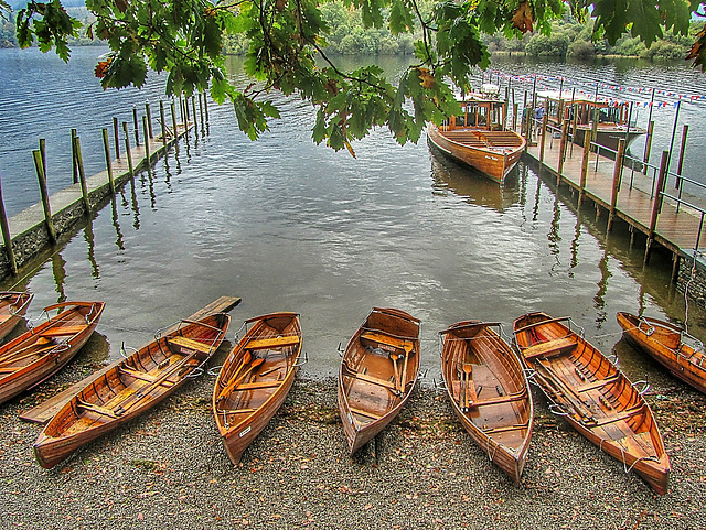 Boats on the beach at Keswick