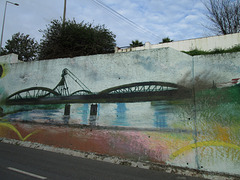 Mural of River Sado and the 1945 draw bridge.