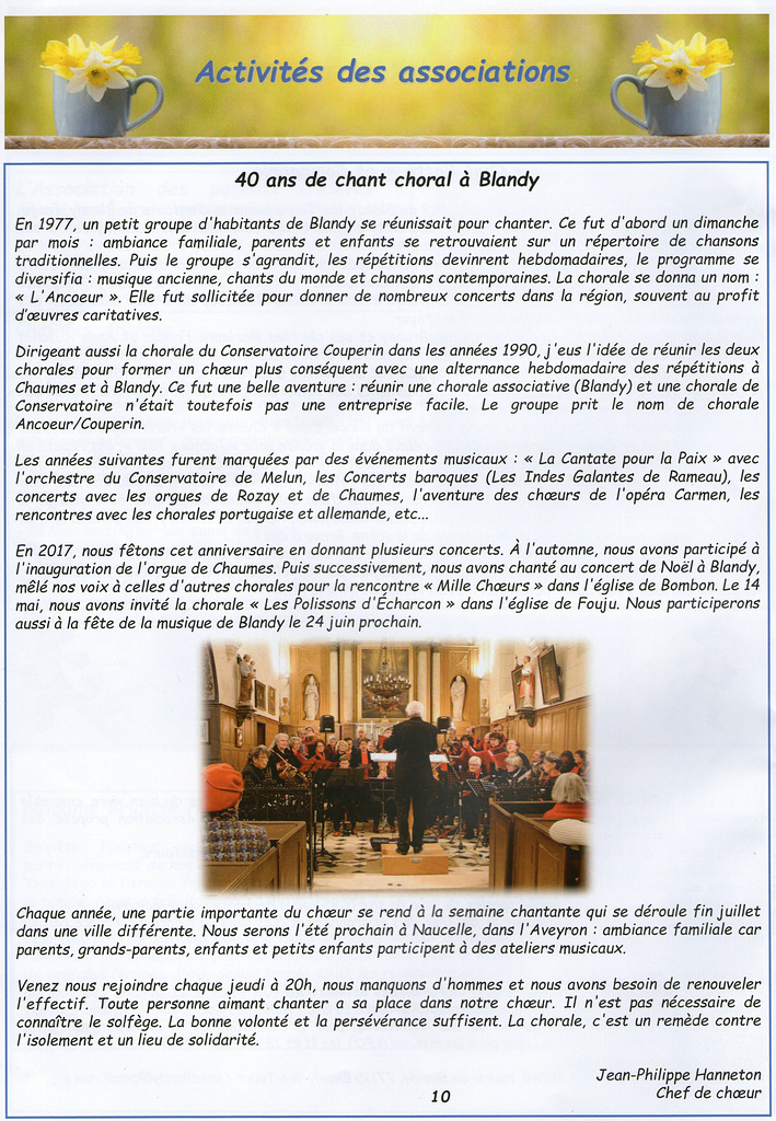 La chorale Ancoeur-Couperin recrute - juin 2017