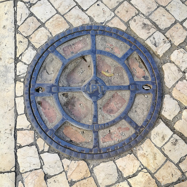 Lisbon 2018 – Manhole cover of the Anglo-Portuguese Telephone company