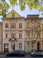 Stilvolle Häuserfassade am Südwall in Krefeld, Germany