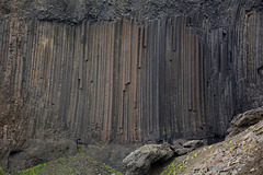 Iceland, The Hexagonal Basalt Columns in the Canyon of Litlanesfoss