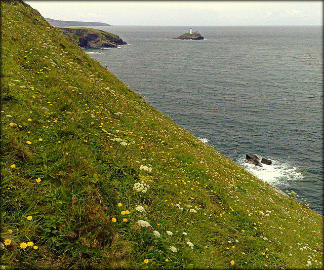 Godrevy from Navrax Point.  (And a puzzle!)