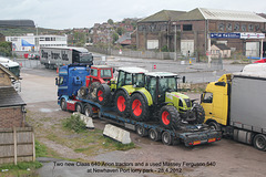 Claas 540 Arions & MF 540 Newhaven Port 28 4 2012