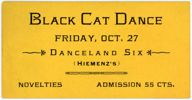 Black Cat Dance Ticket, Lancaster, Pa., October 27, 1922