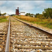Railtoad ties and rails. Stettler, Alberta.