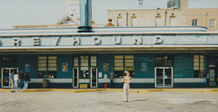 Karen at the Greyhound bus station, Jackson, Tennessee – Sep 1994 (Karen Slater CNM4)