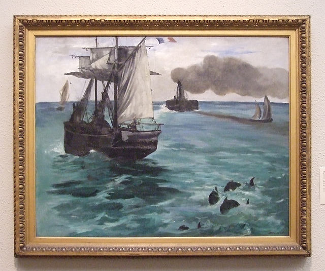 Steamboat: Seascape with Porpoises by Manet in the Philadelphia Museum of Art, August 2009