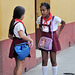 Schoolgirls discusion in Trinidad