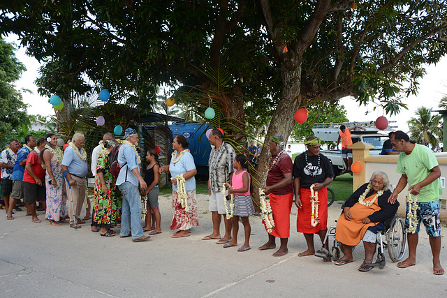Polynésie Française, People of the Maupiti Atoll after the Festive Performance for the Anniversary of the Island