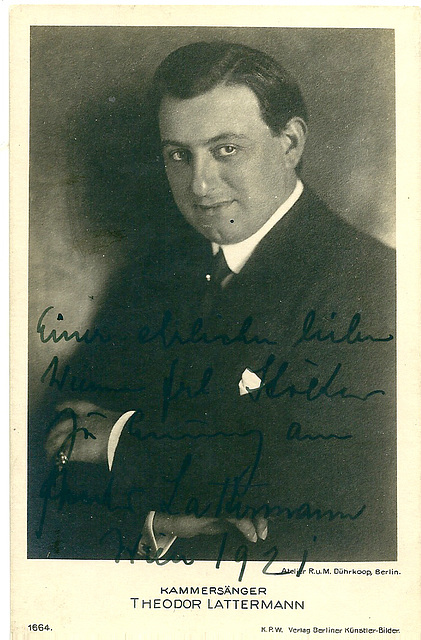 Theodor Lattermann Autograph